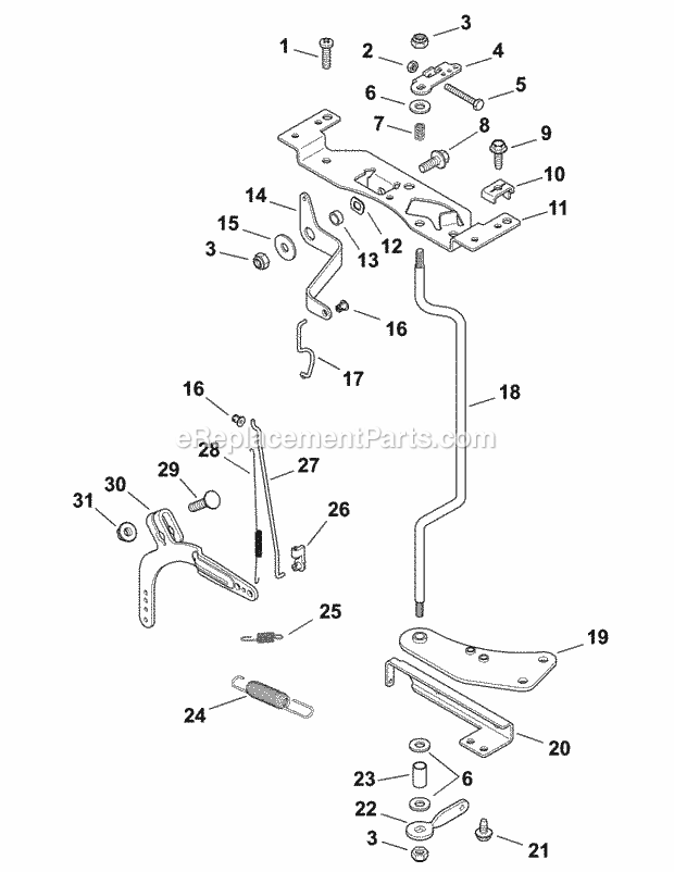 Kohler Cv750-0028 Engine Controls Diagram and Parts List for M60-KH 53AH8CT6050 Cub Cadet Sprayer